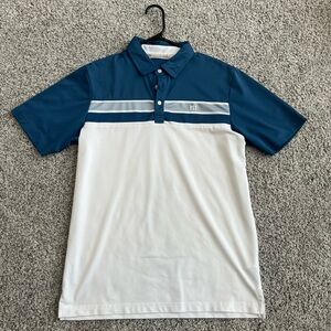Men's Blue and White Polo Shirt